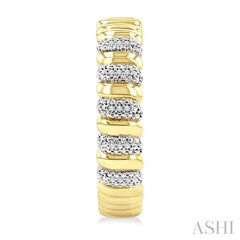 ASHI Gold Vermeil Bold Ribbed Diamond Fashion Hoop Earrings 85738PPSSSLER-GV