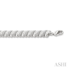 ASHI Silver Bold Ribbed Diamond Fashion Bracelet 85738PPSSSLTB