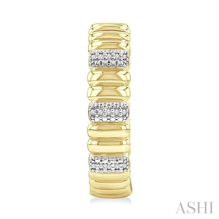 ASHI Gold Vermeil Bold Ribbed Diamond Fashion Hoop Earrings 85768PPSSSLER-GV