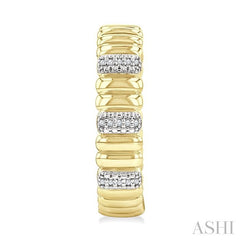 ASHI Gold Vermeil Bold Ribbed Diamond Fashion Hoop Earrings 85768PPSSSLER-GV