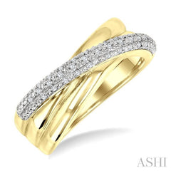 ASHI Gold Vermeil Bold Criss Cross Fashion Band 85788PPSSSLRG-GV