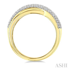 ASHI Gold Vermeil Bold Criss Cross Fashion Band 85788PPSSSLRG-GV