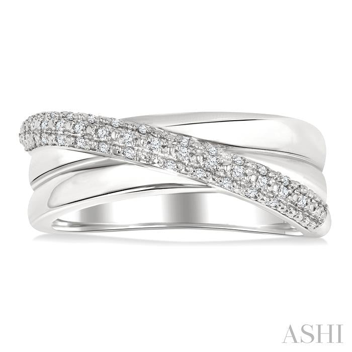 ASHI Silver Bold Criss Cross Fashion Band 85788PPSSSLRG