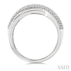 ASHI Silver Bold Criss Cross Fashion Band 85788PPSSSLRG