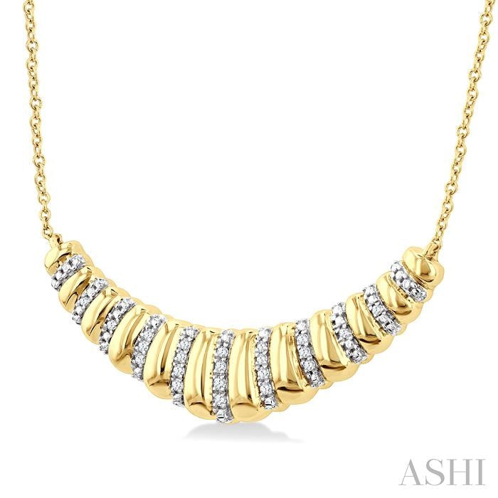 ASHI Gold Vermeil Bold Ribbed Diamond Fashion Pendant 85798PPSSSLPD-GV