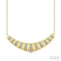 ASHI Gold Vermeil Bold Ribbed Diamond Fashion Pendant 85798PPSSSLPD-GV