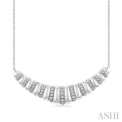 ASHI Silver Bold Ribbed Diamond Fashion Pendant 85798PPSSSLPD