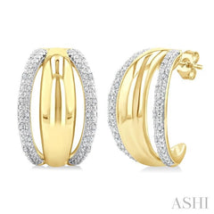 ASHI Gold Vermeil Bold Diamond Half Hoop Earrings 85878PPSSSLER-GV