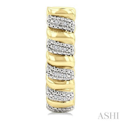 ASHI Gold Vermeil Bold Ribbed Diamond Half Hoop Earrings 85898PPSSSLER-GV