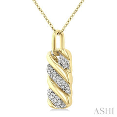 ASHI Gold Vermeil Bold Ribbed Diamond Fashion Pendant 85898PPSSSLPD-GV