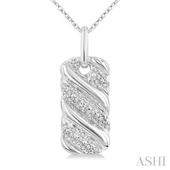 ASHI Silver Bold Ribbed Diamond Fashion Pendant 85898PPSSSLPD