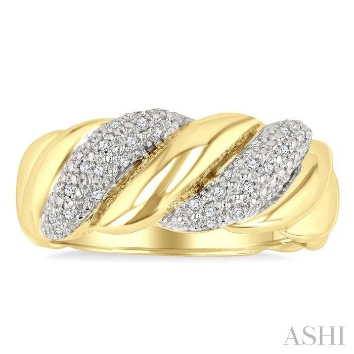 ASHI Gold Vermeil Bold Ribbed Diamond Fashion Band 85898PPSSSLRG-GV