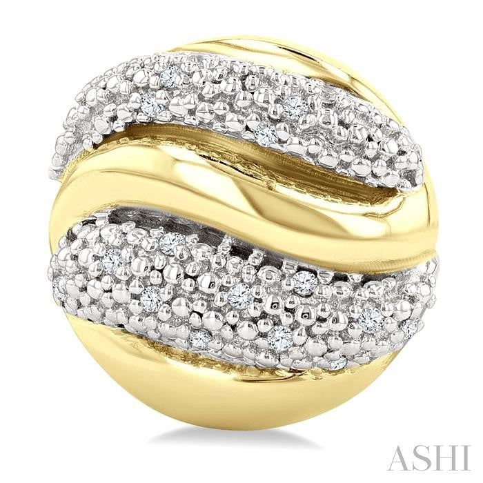 ASHI Gold Vermeil Bold Ribbed Diamond Fashion Earrings 85908PPSSSLER-GV