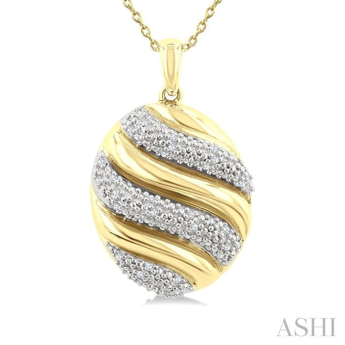 ASHI Gold Vermeil Bold Ribbed Diamond Fashion Pendant 85908PPSSSLPD-GV