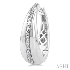 ASHI Silver Bold Diamond Hoop Earrings 85929PPSSSLER