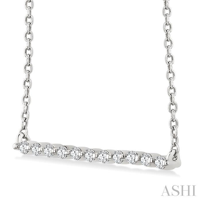 ASHI Silver Bar Petite Diamond Fashion Pendant 85938PPSSSLPD