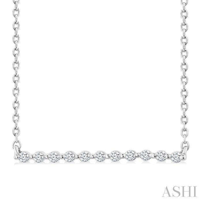 ASHI Silver Bar Petite Diamond Fashion Pendant 85938PPSSSLPD
