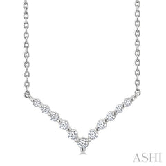 ASHI Silver Chevron Petite Diamond Fashion Pendant 85958PPSGSLPD