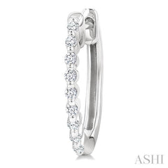 ASHI Silver Petite Diamond Fashion Hoop Earrings 85968PPSSSLER