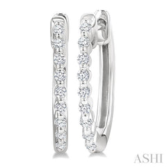 ASHI Silver Petite Diamond Fashion Hoop Earrings 85968PPSSSLER