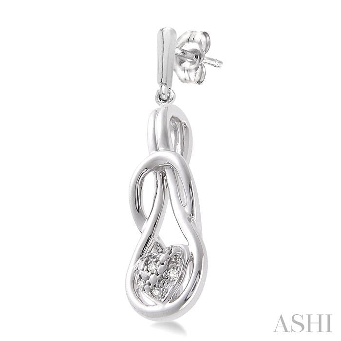 ASHI Silver Heart Shape Diamond Fashion Earrings 86129PPSSSLER