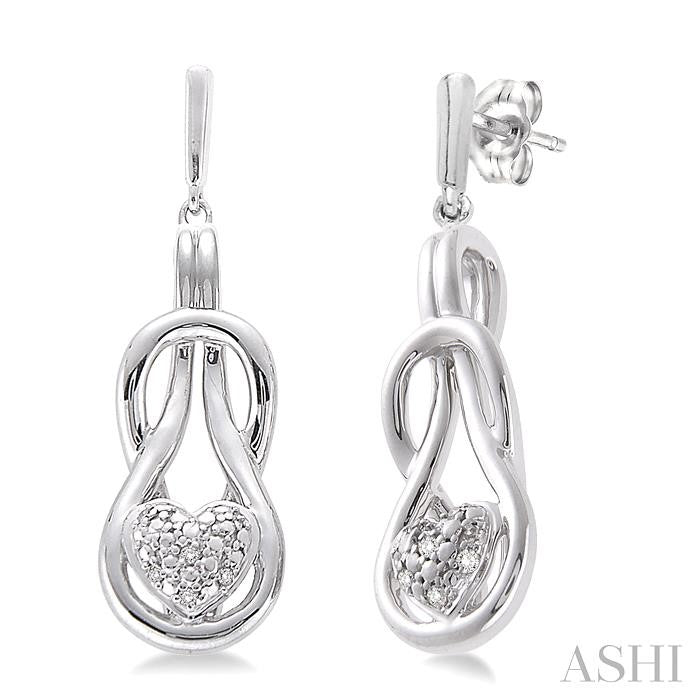 ASHI Silver Heart Shape Diamond Fashion Earrings 86129PPSSSLER