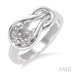ASHI Silver Heart Shape Diamond Fashion Ring 86129PPSSSLRG
