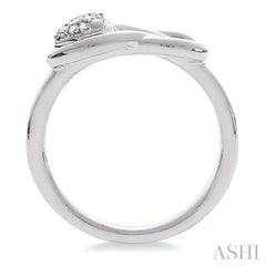 ASHI Silver Heart Shape Diamond Fashion Ring 86129PPSSSLRG
