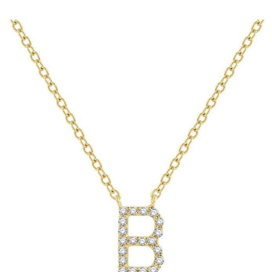 Parkplace Jewelers Block 'B' Initial Diamond Pendant 912F9PPTSPDYG-B