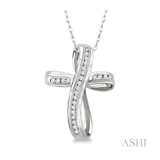 ASHI Channel Set Cross Diamond Pendant 95346PPTXPDW