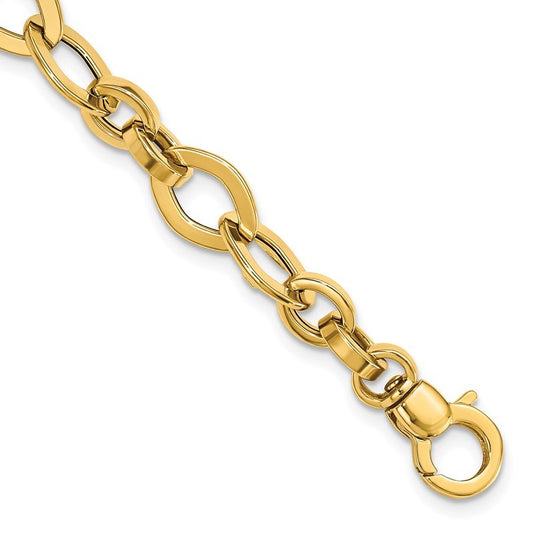 Quality Gold 14k Polished Fancy Link Bracelet SF2327-7.75