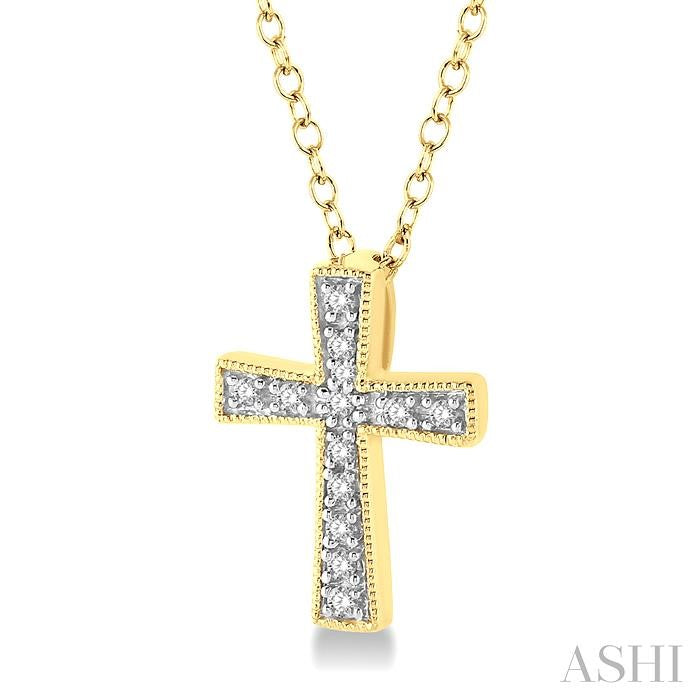ASHI Gold Vermeil Cross Diamond Fashion Pendant 86399PPSSSLPD-GV