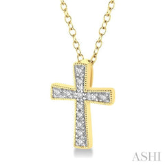 ASHI Gold Vermeil Cross Diamond Fashion Pendant 86399PPSSSLPD-GV