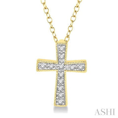 ASHI Gold Vermeil Cross Diamond Fashion Pendant 86399PPSSSLPD-GV