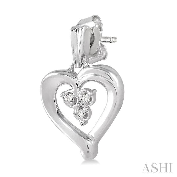 ASHI Silver Heart Shape Diamond Fashion Earrings 86459PPSSSLER