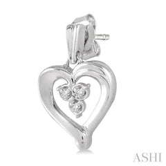 ASHI Silver Heart Shape Diamond Fashion Earrings 86459PPSSSLER