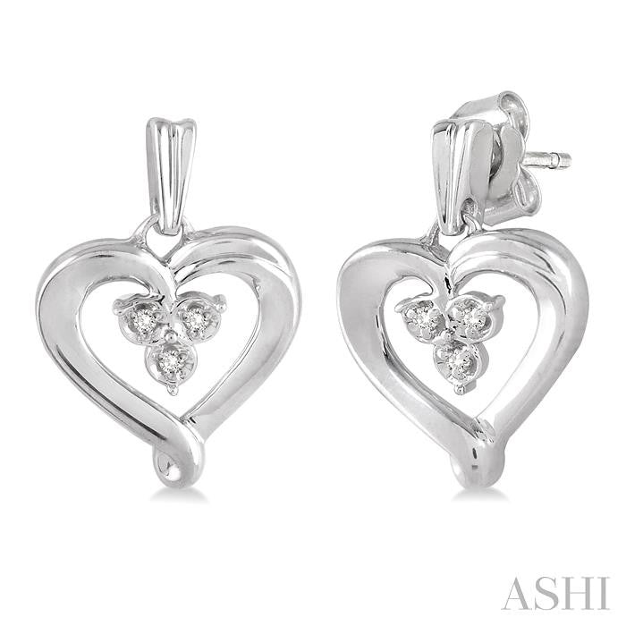 ASHI Silver Heart Shape Diamond Fashion Earrings 86459PPSSSLER