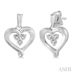 ASHI Silver Heart Shape Diamond Fashion Earrings 86459PPSSSLER
