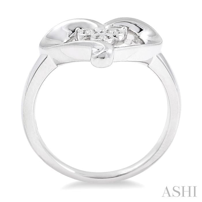 ASHI Silver Heart Shape Diamond Fashion Ring 86459PPSSSLRG