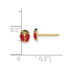 866E Inverness 14K Polished Enameled Ladybug Post Earrings