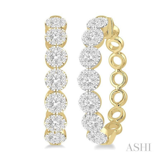 ASHI Lovebright Essential Diamond Hoop Earrings 905A1PPFGERYW