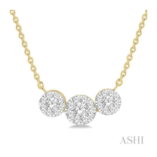 ASHI Round Shape Past Present & Future Lovebright Essential Diamond Necklace 9962UPPFVNKYW