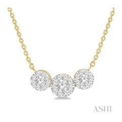 ASHI Round Shape Past Present & Future Lovebright Essential Diamond Necklace 9962UPPFVNKYW