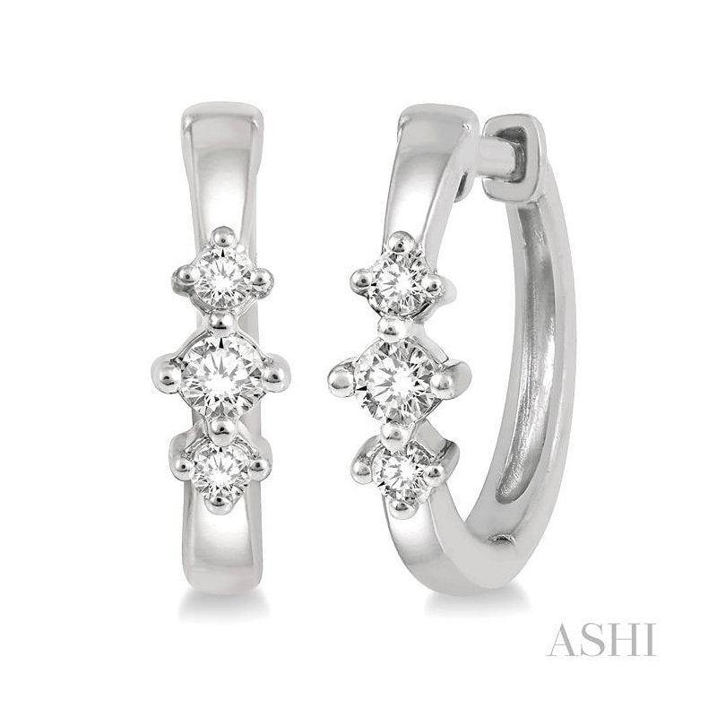 ASHI Past Present & Future Petite Diamond Huggie Fashion Earrings 677V8PPFGERWG
