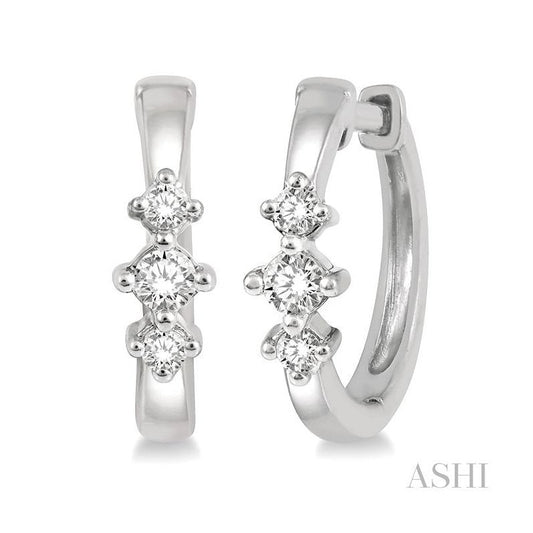 ASHI Past Present & Future Petite Diamond Huggie Fashion Earrings 677V8PPFGERWG