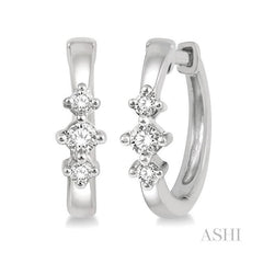 ASHI Past Present & Future Petite Diamond Huggie Fashion Earrings 677V8PPFGERWG