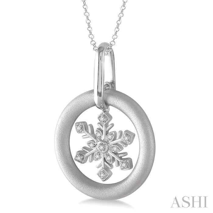 ASHI Silver Snowflake Diamond Fashion Pendant 87029PPSSSLPD