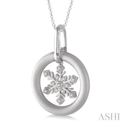 ASHI Silver Snowflake Diamond Fashion Pendant 87029PPSSSLPD