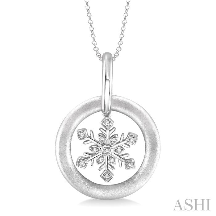 ASHI Silver Snowflake Diamond Fashion Pendant 87029PPSSSLPD