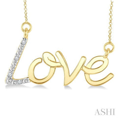 ASHI Gold Vermeil 'Love' Diamond Fashion Pendant 87049PPSSSLPD-GV